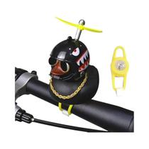 Campainha De Bicicleta De Desenho Animado Pato Preto E Amarelo Com Luz De Capacete E Acessórios De