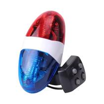 Campainha De Bicicleta LED Com 6 Tons, Buzina Elétrica, Luz De Advertência Com 4 LEDs, Sirene Para