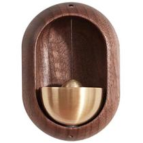 Campainha de cobre com fixação magnética e acabamento em madeira de pêssego Campainha de cobre com fixação magnética e acabamento em madeira de pêssego