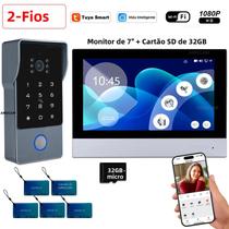 Campainha De Vídeo Inteligente 1080P Para Casa Tuya Wifi Com Monitor Touch De 7 Polegadas Sistema De