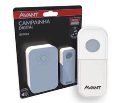 Campainha Digital Sem Fio a Pilhas até 75m Ip44 Branco Avant Campainha Digital Sem Fio a Pilhas até 75m Ip44 Branco Avant