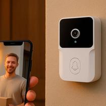 Campainha Inteligente Câmera Wifi Sem Fio Interfone USB Recarregável Visão Noturna
