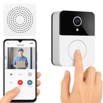 Campainha Interfone Inteligente Camera E Audio Wifi Com Fio