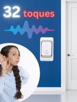 Campainha Residencial Sem Fio C/ Botão Wireless Doorbell - 32 TOQUES