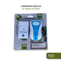 Campainha Residencial Sem Fio Wireless Resistente Água Raio 50m