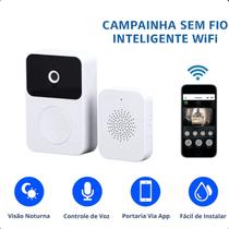 Campainha Residencial Wifi Branco Áudio Premium Externa Tempo Vivo