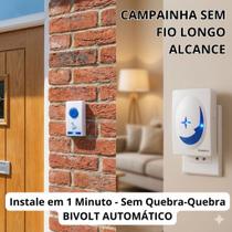Campainha Sem Fio A Prova D'agua 100m Longo Alcance Bivolt Residencial Externa Tomada Campainha Sem Fio A Prova D'agua 100m Longo Alcance Bivolt Residencial Externa Tomada