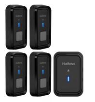 Campainha sem Fio Com Bateria Sem Fio Cib 101 Preta Alcance ate 100Mts 4 Externas Intelbras Preto Campainha sem Fio Com Bateria Sem Fio Cib 101 Preta Alcance ate 100Mts 4 Externas Intelbras Preto
