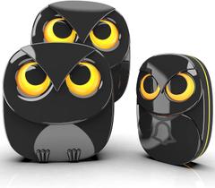 Campainha sem fio HTZSAFE Cute Owl IP55 1000 pés de alcance preta Campainha sem fio HTZSAFE Cute Owl IP55 1000 pés de alcance preta