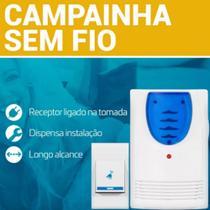 Campainha Sem Fio Resistente a Água Longa Distância 32 Toques Residencial