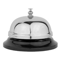 Campainha Sino de Mesa em Metal Prateado 8,5cm - Livon Onyx