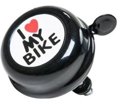 Campainha Trim I Love My Bike Aço Preto + Abraçadeira e Base