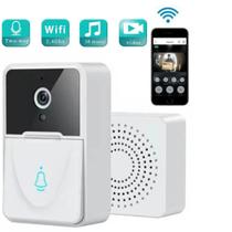 Campainha Wifi Branco Externa Áudio Tempo Vivo Portátil Premium