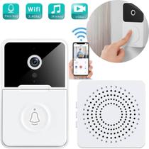 Campainha Wifi Branco Externa Tempo Vivo Premium Áudio Real Portátil