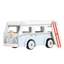 Campervan de férias de madeira Toy Le Toy Van com prancha de surfe de 3 anos ou mais