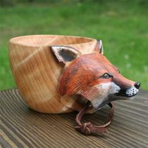 Camping Animal Wooden Bowl, Copo de Água Animal Água Ao Ar Livre