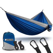 Camping Hammock Bear Butt Double Parachute azul/cinza para 2 pessoas