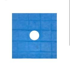 Campo Cirúrgico Fenestrado SMS Azul, 40x40 Não Estéril - 10Und Campo Cirúrgico Fenestrado SMS Azul, 40x40 Não Estéril - 10Und