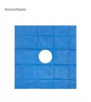Campo Fenestrado SMS, Azul, 40cmx40cm, Não Estéril - Kit 10Und Campo Fenestrado SMS, Azul, 40cmx40cm, Não Estéril - Kit 10Und