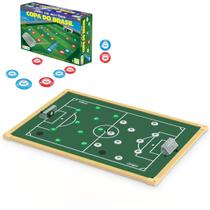Campo futebol de botão 60 x 91 cm estrelão + 2 jogos botão