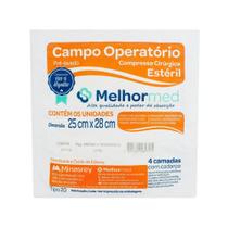 Campo Operatório MelhorMed 25x28cm com 5 Unidades Estéril com RX