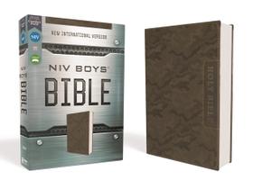 Camuflagem masculina Bible HarperCollins NIV em couro macio marrom