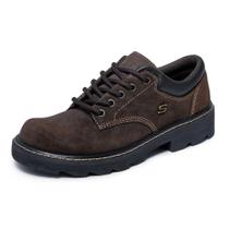 Camurça feminina Skechers Parties-Mate Oxford Chocolate Suede 8 M