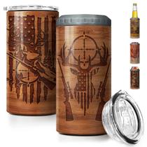 Can Cooler SANDJEST Hunting Tumbler Wood Style American Flag