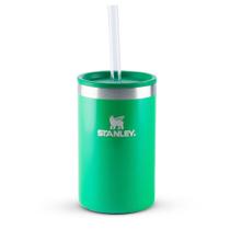 Can cooler stanley com canudo em aço inoxidável 296ml verde clover shimmer 08448-00