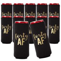 Can Coolers Set Forty AF 40th Birthday Favors Decoração de Festa Can Coolers Set Forty AF 40th Birthday Favors Decoração de Festa