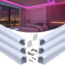 Canal LED Muzata U108 WW 1m com capa branca leitosa mais espessa Canal LED Muzata U108 WW 1m com capa branca leitosa mais espessa