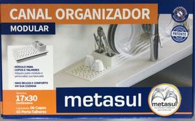 Canal Organizador Embutir de Copos e Talheres PRETO VULCANO Metasul