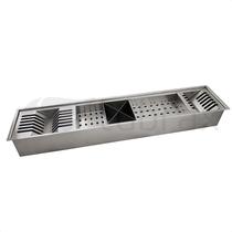 Canal organizador úmido de cozinha em inox 304 com 5 módulos 90x18 Canal organizador úmido de cozinha em inox 304 com 5 módulos 90x18