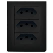 Canaleta PVC Jeri Blac Conjunto 3 Tomadas 10A Romazi Canaleta PVC Jeri Blac Conjunto 3 Tomadas 10A Romazi