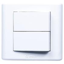 Canaleta PVC Jeri Conjunto 2 Interruptores Simples Branco Romazi