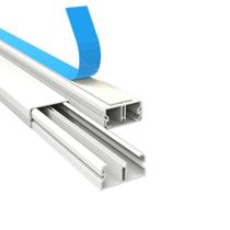 Canaleta PVC organizador de fio 1 metro 20x10 branca com fita dupla face e divisória ilumi