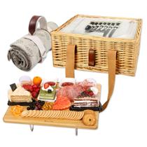 Canasta de picnic Hap Tim de mimbre para 2 personas con mesa plegable y nevera portátil Canasta de picnic Hap Tim de mimbre para 2 personas con mesa plegable y nevera portátil