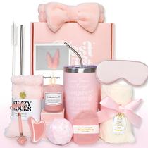 Canasta de Regalo DUGYGA Set de Spa Relajante con Vaso Térmico y Vela