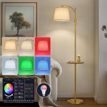 Candeeiro de chão inteligente AIDENOEY com mesa lateral, controle de voz Candeeiro de chão inteligente AIDENOEY com mesa lateral, controle de voz