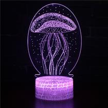 Candeeiro de mesa 3D Axolotl Octopus Seahorse Jellyfish LED colorido