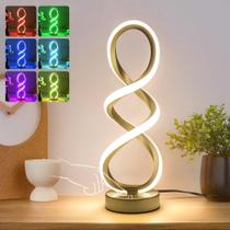 Candeeiro de mesa Adebime RGB dourado 40cm 7 cores 10 modos