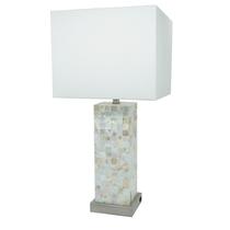 Candeeiro de mesa Benzara 27" Square Shade Steel Marble USB Set 2