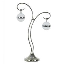 Candeeiro de mesa Benzara 76cm LED Globe Glass Shade Nickel