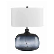 Candeeiro de mesa Benzara Benjara Glass Body Drum Shade Bubble Candeeiro de mesa Benzara Benjara Glass Body Drum Shade Bubble
