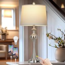 Candeeiro de mesa CINSARY Silver Metal Base LED Touch Control Candeeiro de mesa CINSARY Silver Metal Base LED Touch Control