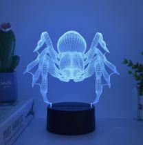 Candeeiro de mesa colorido em forma de aranha animal 3D Night Light