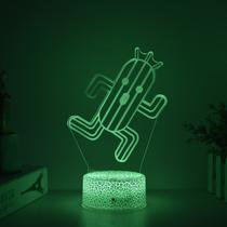 Candeeiro de mesa colorido Night Light Cactus 3D Remote Control