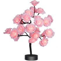 Candeeiro de mesa COLORLIFE Rose Flower Tree com luz para decoração de quarto