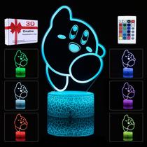 Candeeiro de mesa com luz noturna Arrucoly 3D LED 16 cores com controle remoto