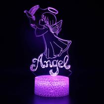 Candeeiro de mesa com luz noturna Jesus Virgin Mary Angel 3D LED